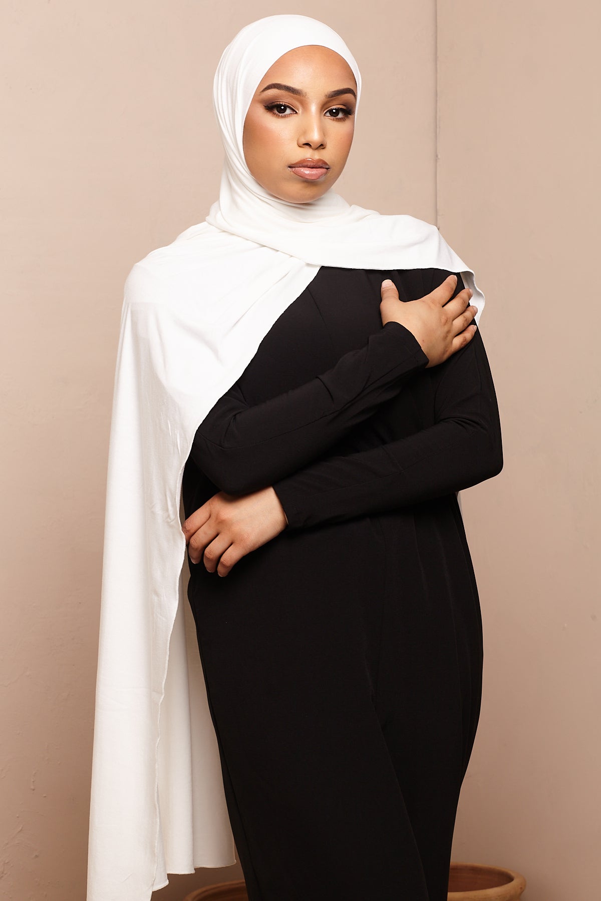 Pure White Bamboo Jersey Hijab - CAVE