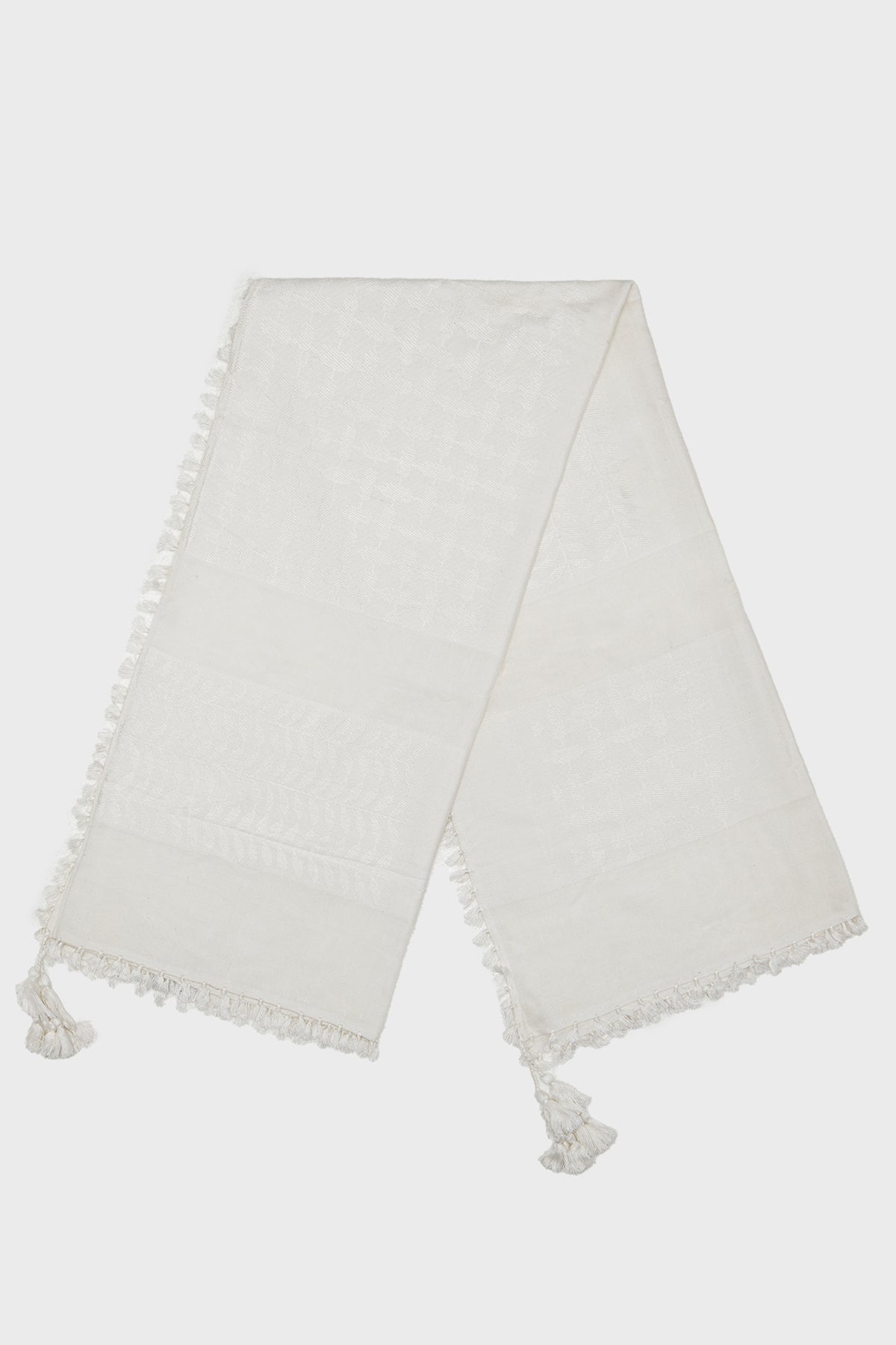 Pure White Bamboo Keffiyeh Scarf - CAVE