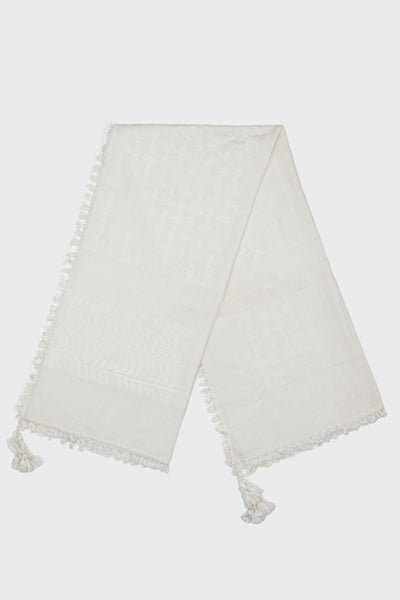 Pure White Bamboo Keffiyeh Scarf - CAVE