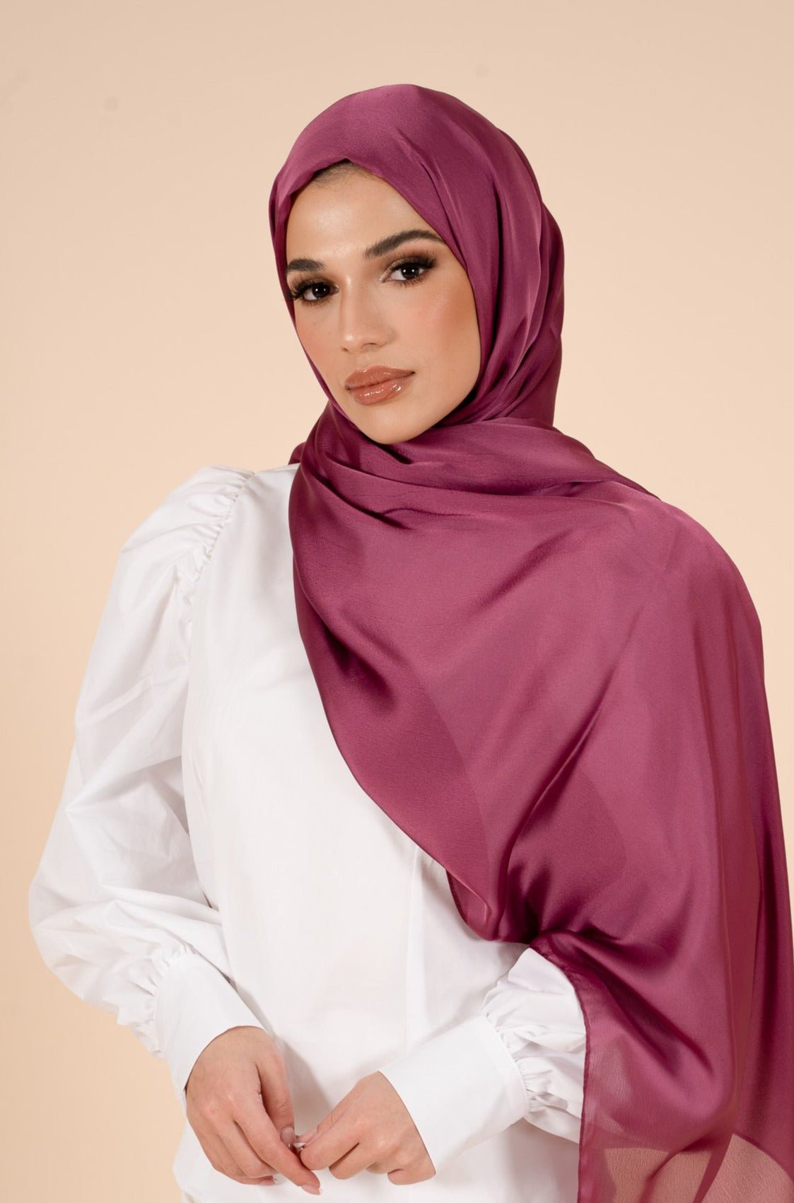 Purple Orchid Soft Satin Hijab - CAVE