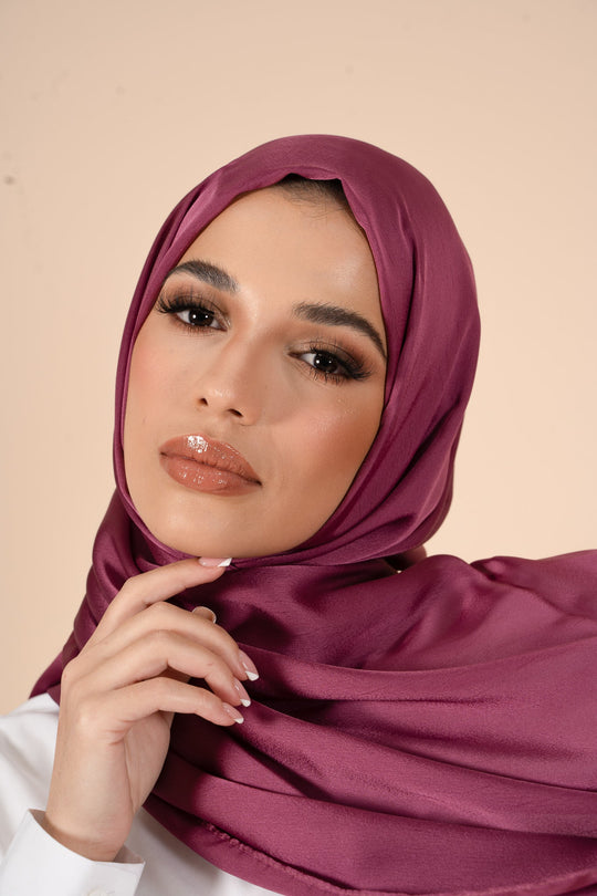 Purple Orchid Soft Satin Hijab - CAVE
