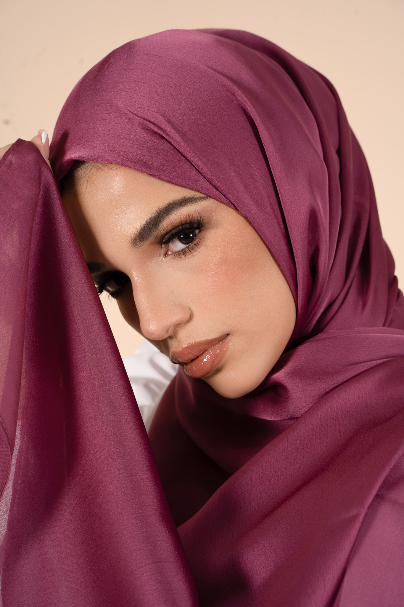 Purple Orchid Soft Satin Hijab - CAVE