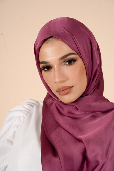 Purple Orchid Soft Satin Hijab - CAVE
