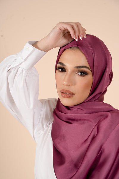 Purple Orchid Soft Satin Hijab - CAVE