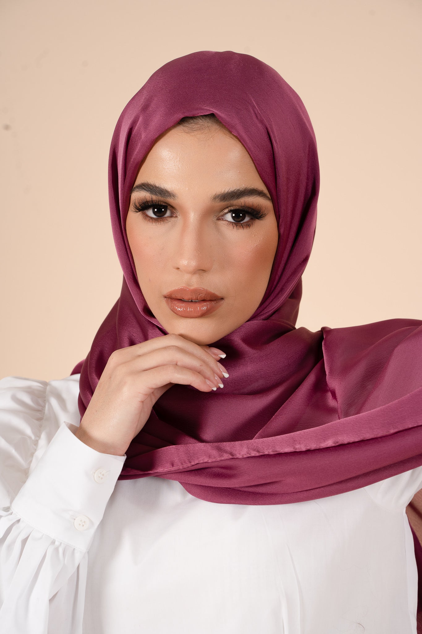 Purple Orchid Soft Satin Hijab - CAVE