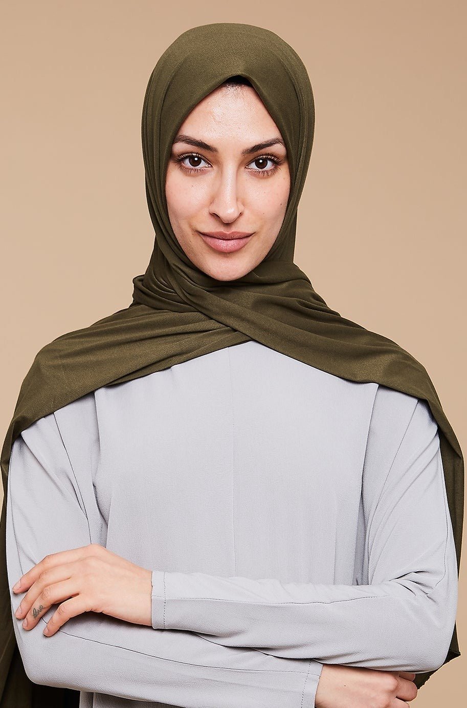 Sage Khaki Soft Jersey Hijab - CAVE