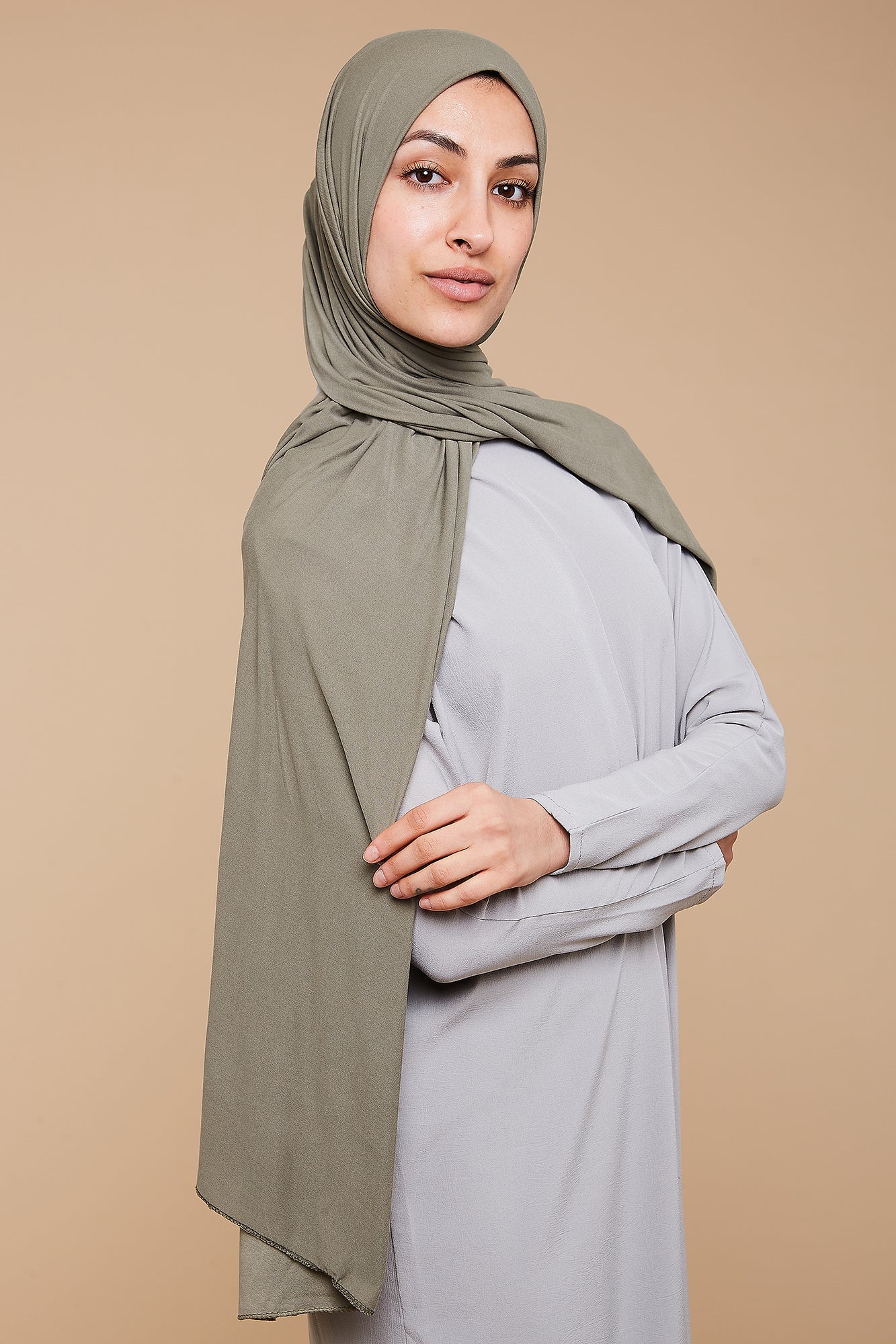 Sage Olive Soft Jersey Hijab - CAVE