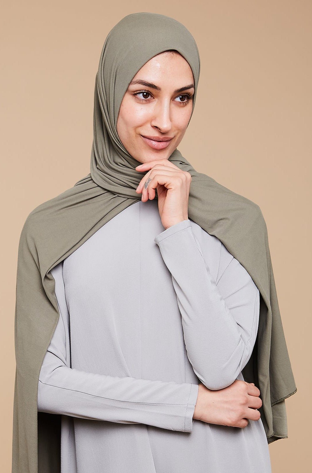 Sage Olive Soft Jersey Hijab - CAVE