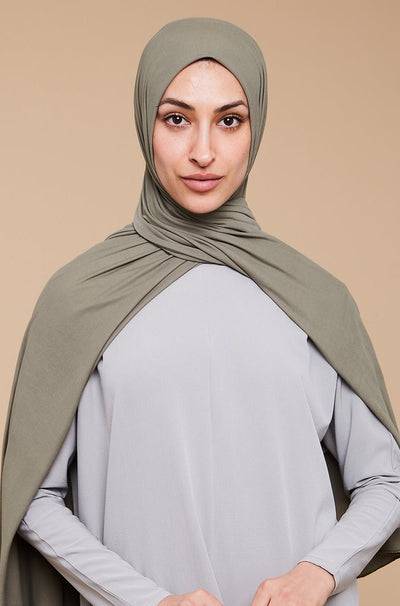 Sage Olive Soft Jersey Hijab - CAVE