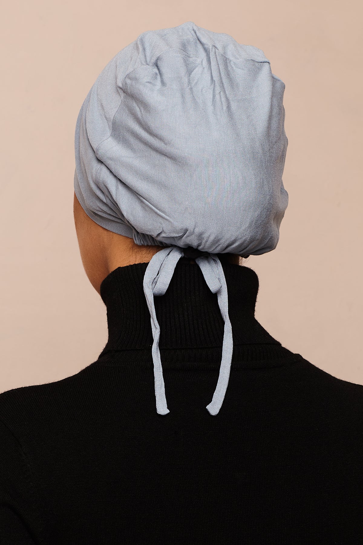 Satin-Blend Blue Blizzard Bamboo Jersey Hijab Cap - CAVE