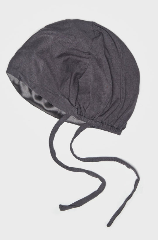 Satin-Blend Charcoal Bamboo Jersey Hijab Cap - CAVE