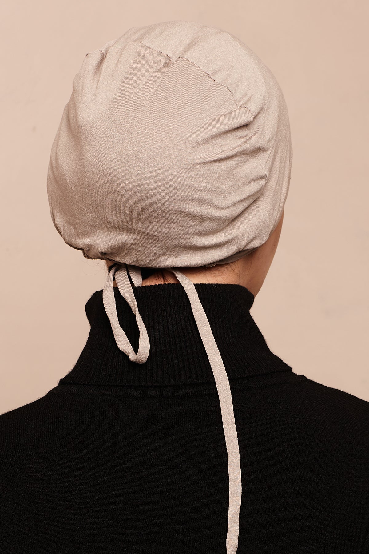 Satin-blend Latte Bamboo Jersey Hijab Cap - CAVE