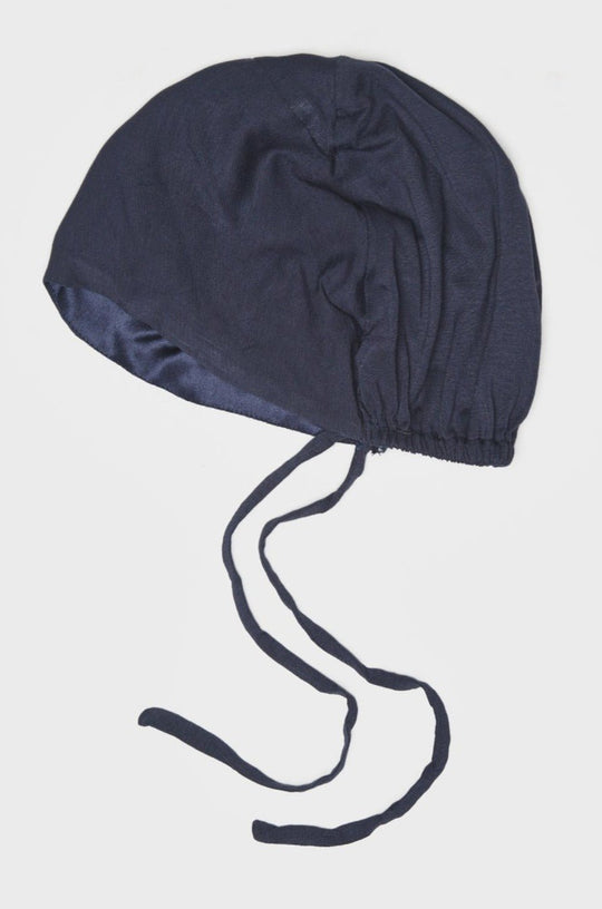 Satin-Blend Maritime Blue Bamboo Jersey Hijab Cap - CAVE