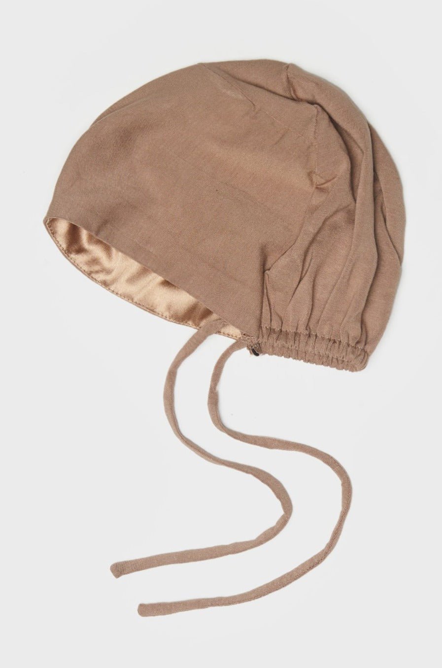 Satin-Blend Mocha Meringue Bamboo Jersey Hijab Cap - CAVE
