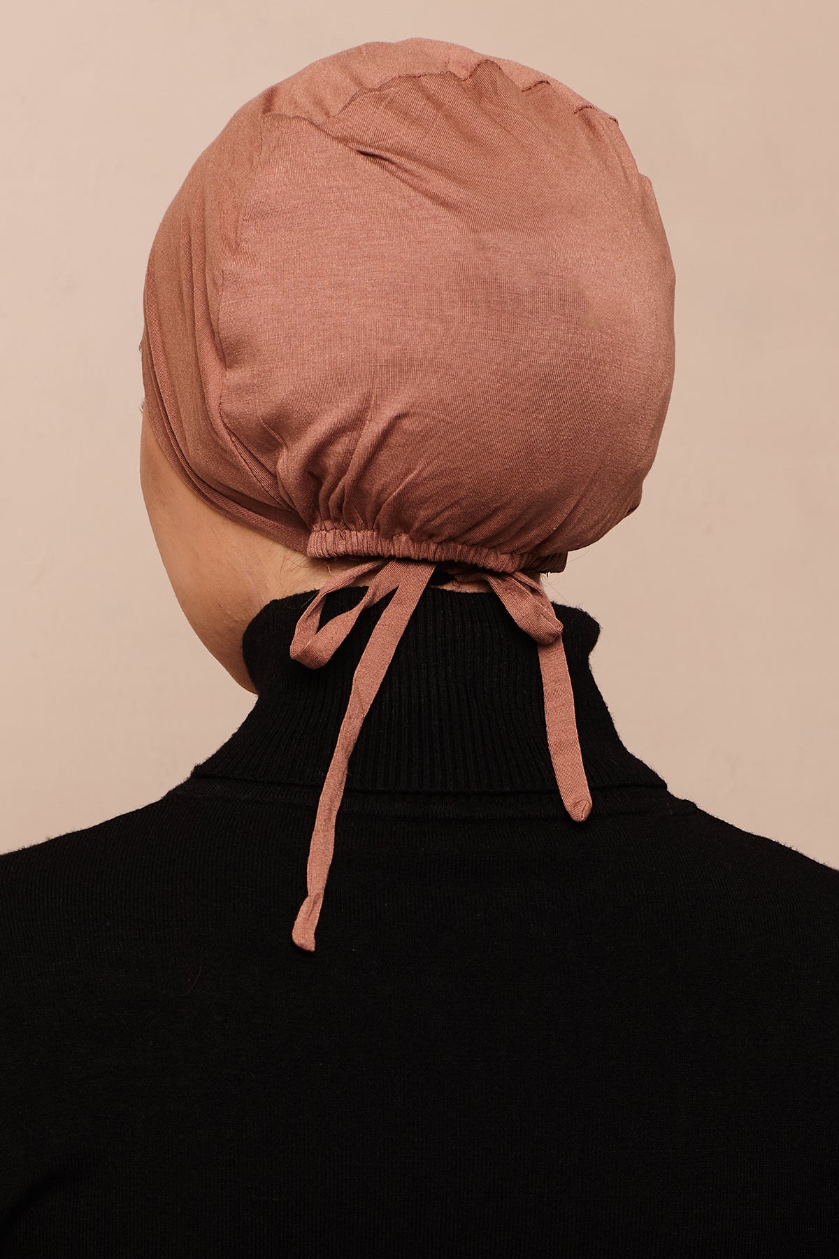 Satin-Blend Mocha Mousse Bamboo Jersey Hijab Cap - CAVE