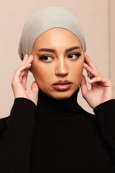 Satin-Blend Rock Oak Bamboo Jersey Hijab Cap - CAVE