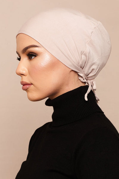 Satin-Blend Rose Bamboo Jersey Hijab Cap - CAVE
