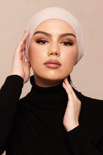 Satin-Blend Rose Bamboo Jersey Hijab Cap - CAVE