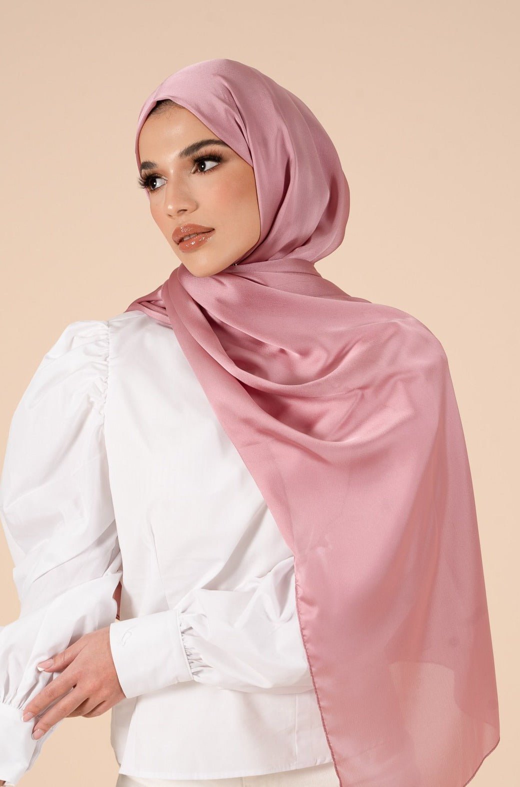 Seashell Pink Soft Satin Hijab - CAVE