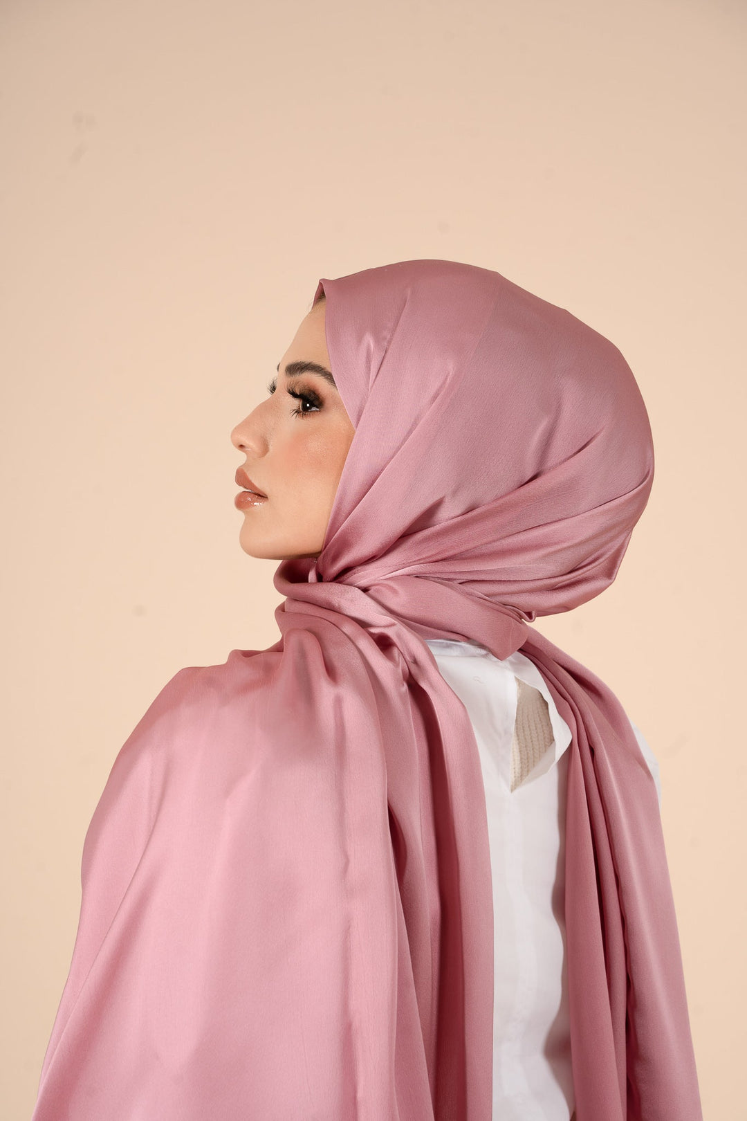 Seashell Pink Soft Satin Hijab - CAVE