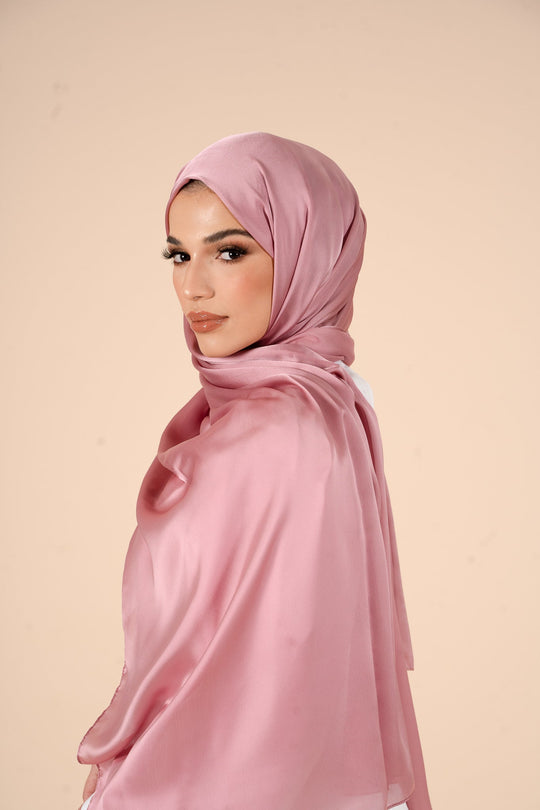 Seashell Pink Soft Satin Hijab - CAVE