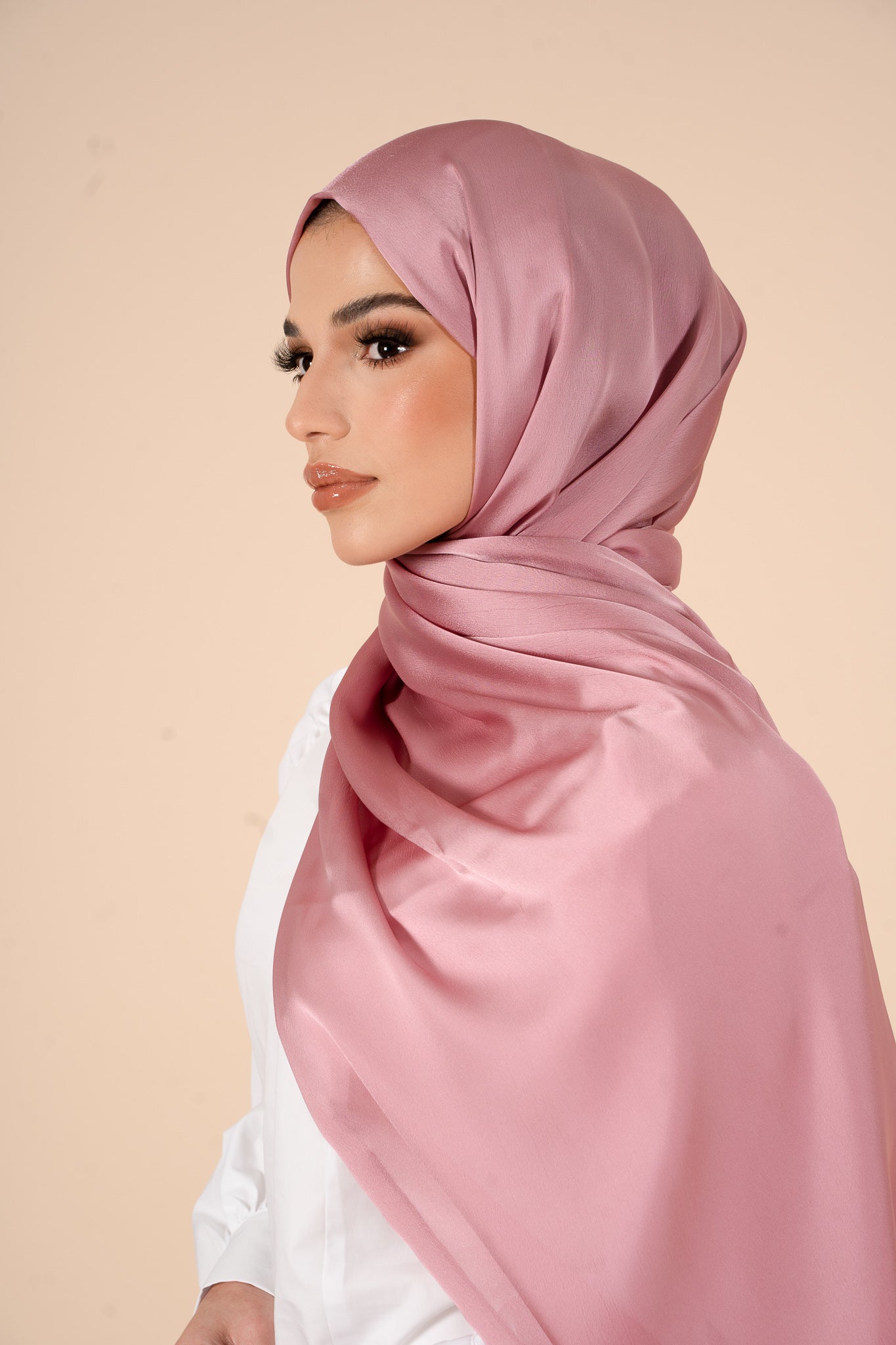 Seashell Pink Soft Satin Hijab - CAVE