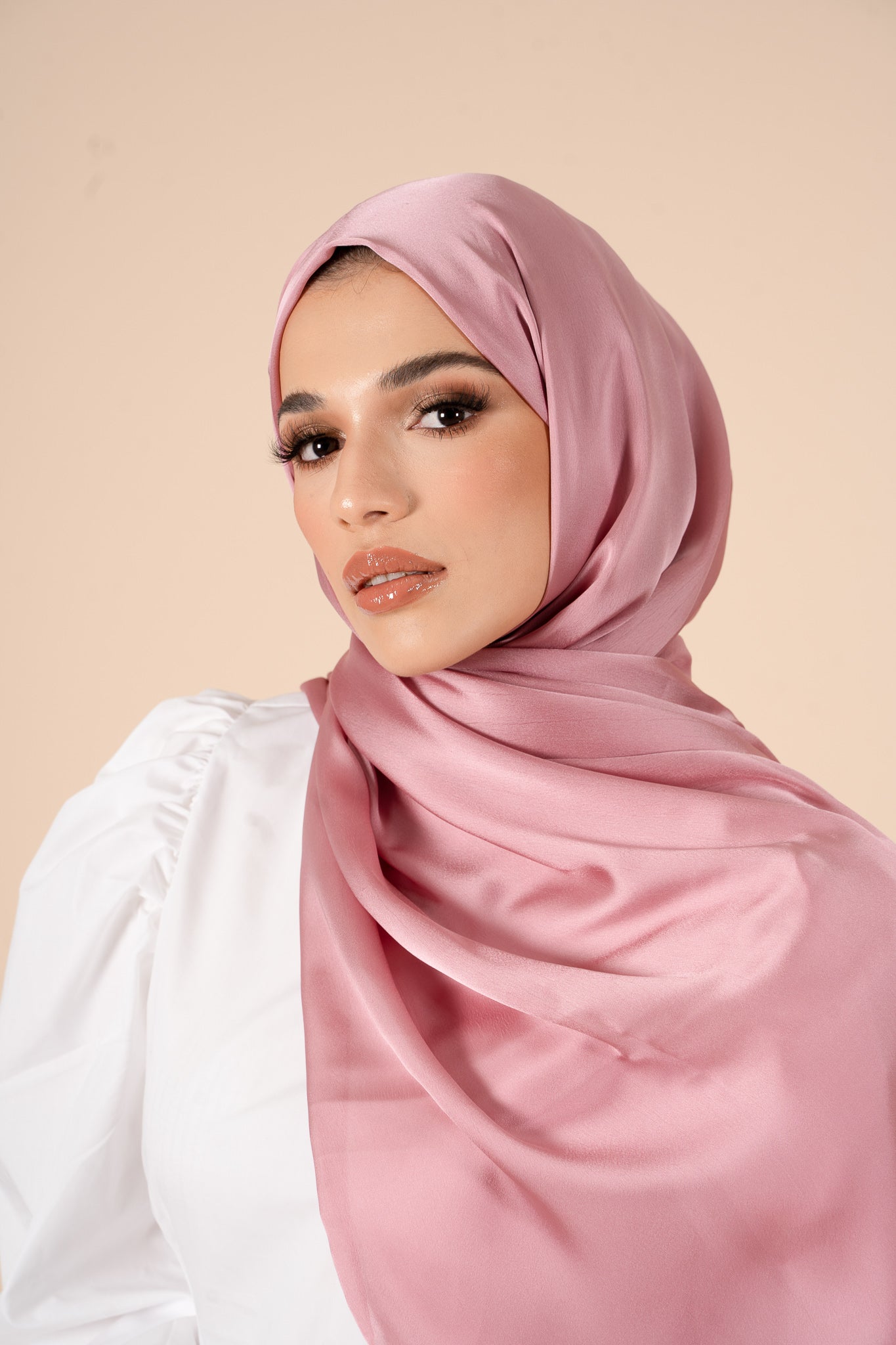 Seashell Pink Soft Satin Hijab - CAVE