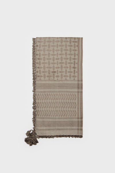 Shadow Grey & Taupe Bamboo Keffiyeh Scarf - CAVE