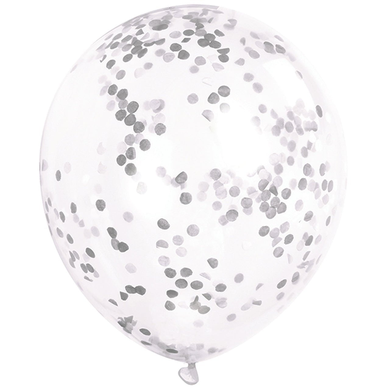 Silver Confetti Clear Balloons (Pack of 4) - CAVE