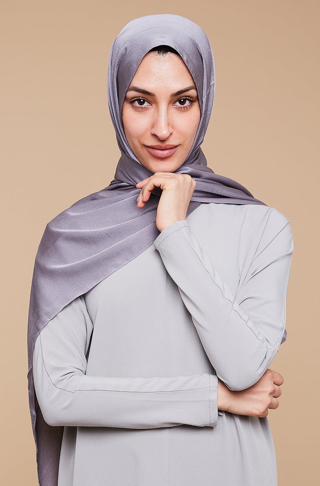 Silver Grain Satin Hijab - CAVE