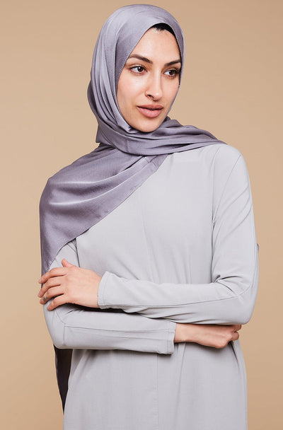 Silver Grain Satin Hijab - CAVE
