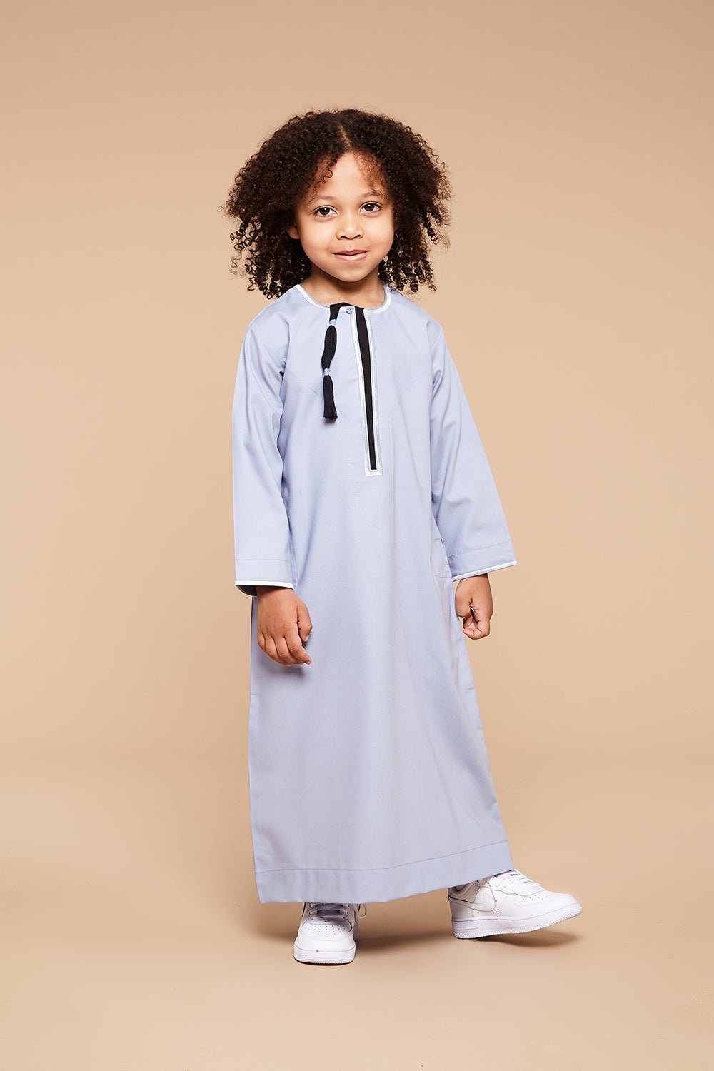 Sky Blue & Black Omani Toddlers Thobe - CAVE