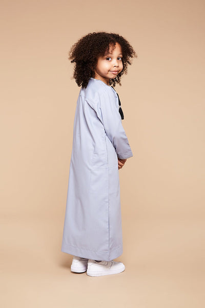 Sky Blue & Black Omani Toddlers Thobe - CAVE