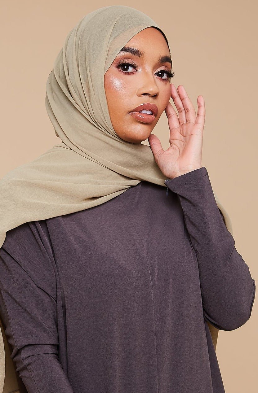 Stone Soft Crepe Chiffon Hijab - CAVE