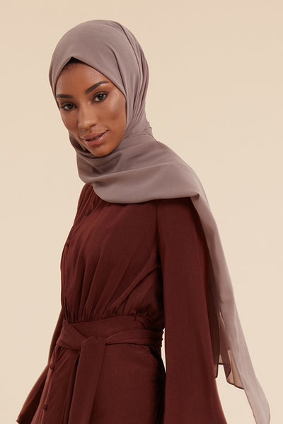 Taupe Soft Crepe Hijab - CAVE