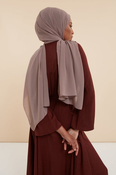Taupe Soft Crepe Hijab - CAVE