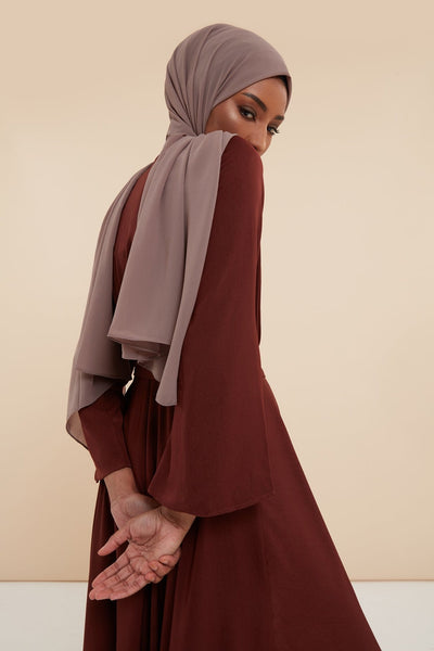 Taupe Soft Crepe Hijab - CAVE