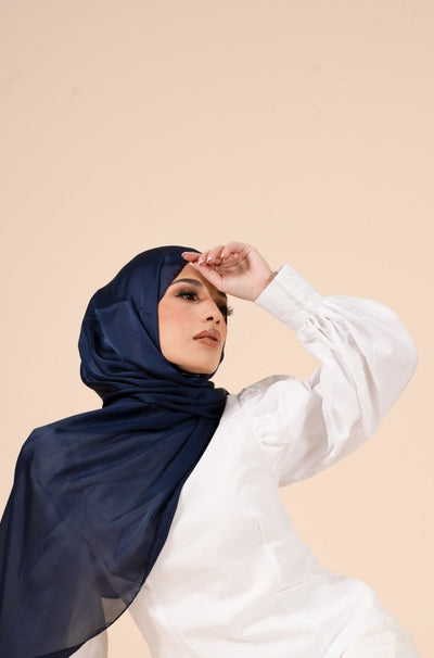 Twilight Blue Soft Satin Hijab - CAVE