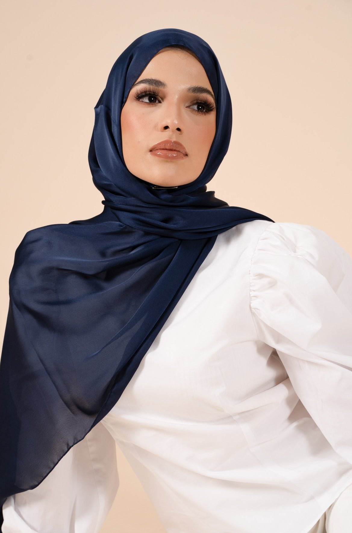 Twilight Blue Soft Satin Hijab - CAVE