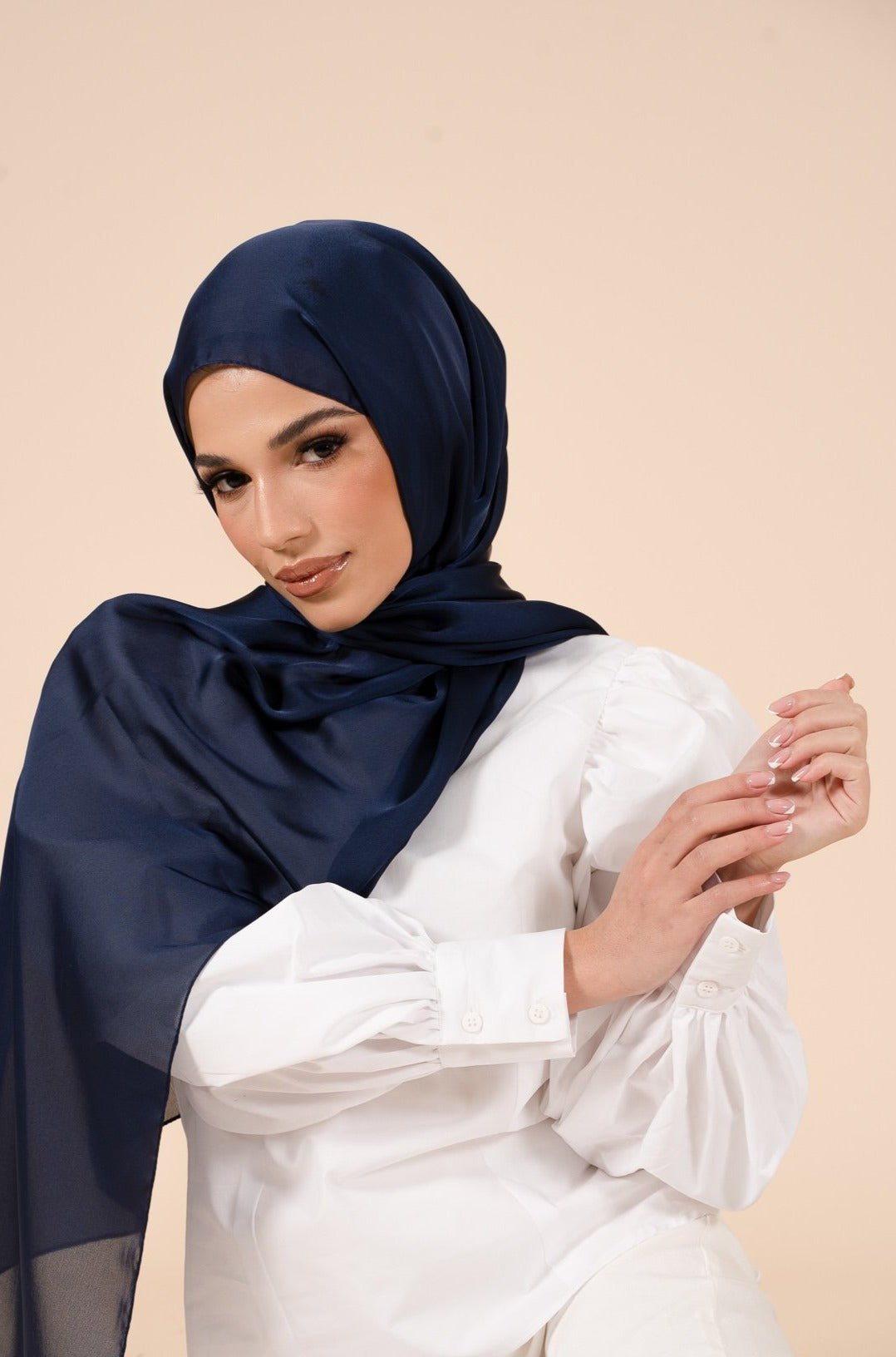 Twilight Blue Soft Satin Hijab - CAVE