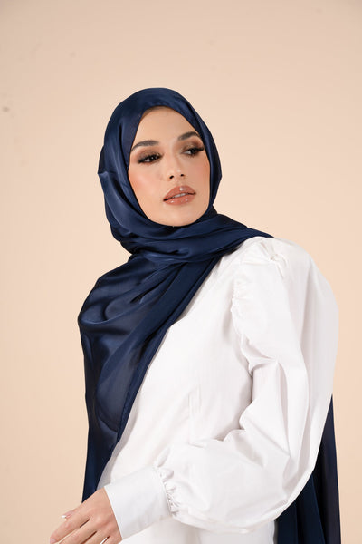 Twilight Blue Soft Satin Hijab - CAVE