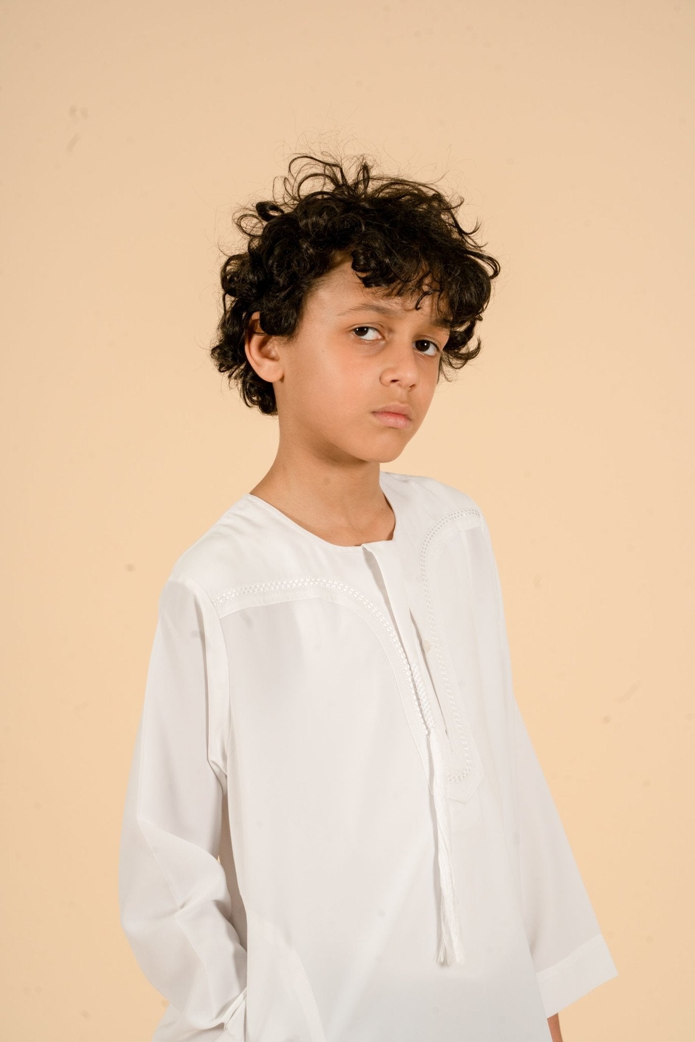 White Classic Omani Kids Thobe - CAVE