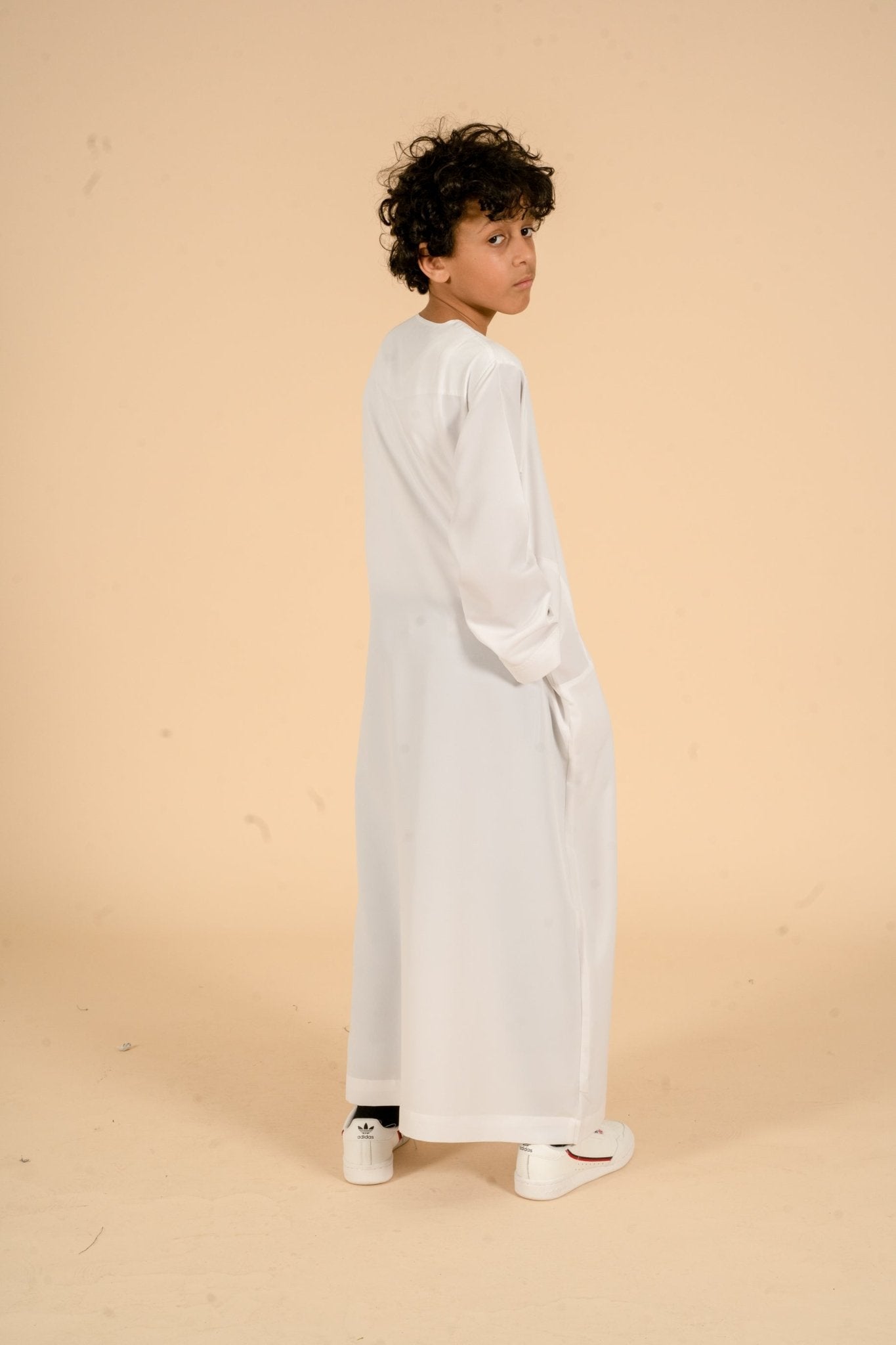 White Classic Omani Kids Thobe - CAVE