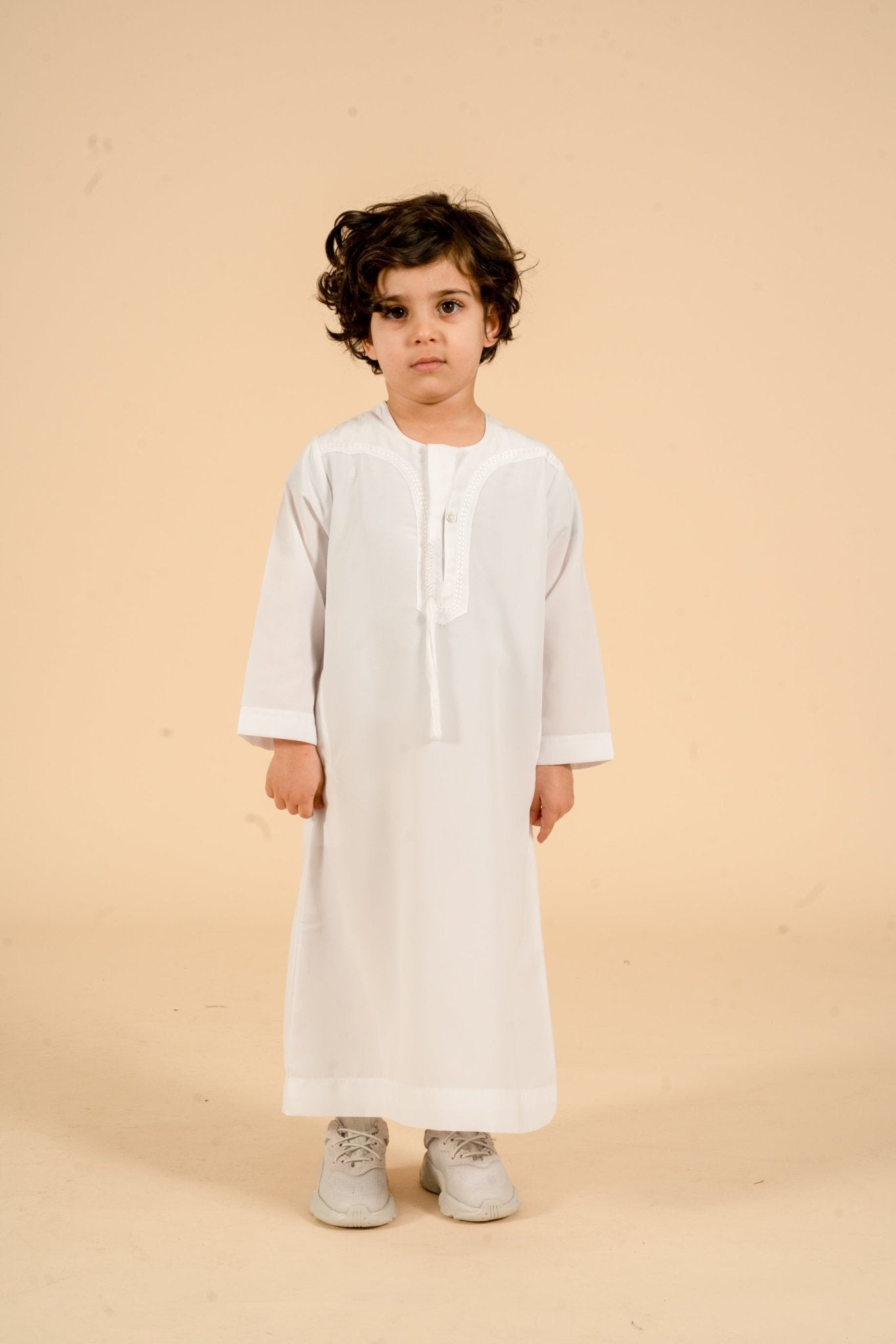 White Classic Omani Toddlers Thobe - CAVE
