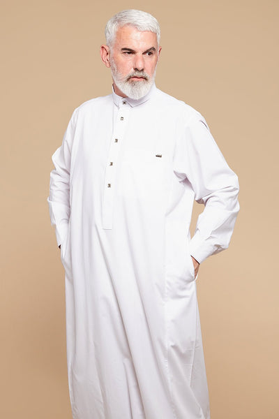 White Cufflink Collar Thobe - CAVE
